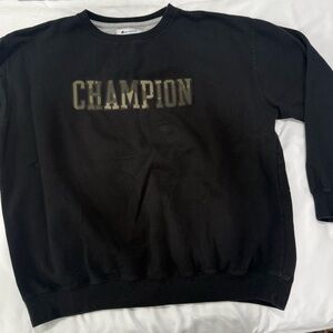 Champion Men’s Black Crewneck Sweatshirt Camo Graphic 90s y2k
